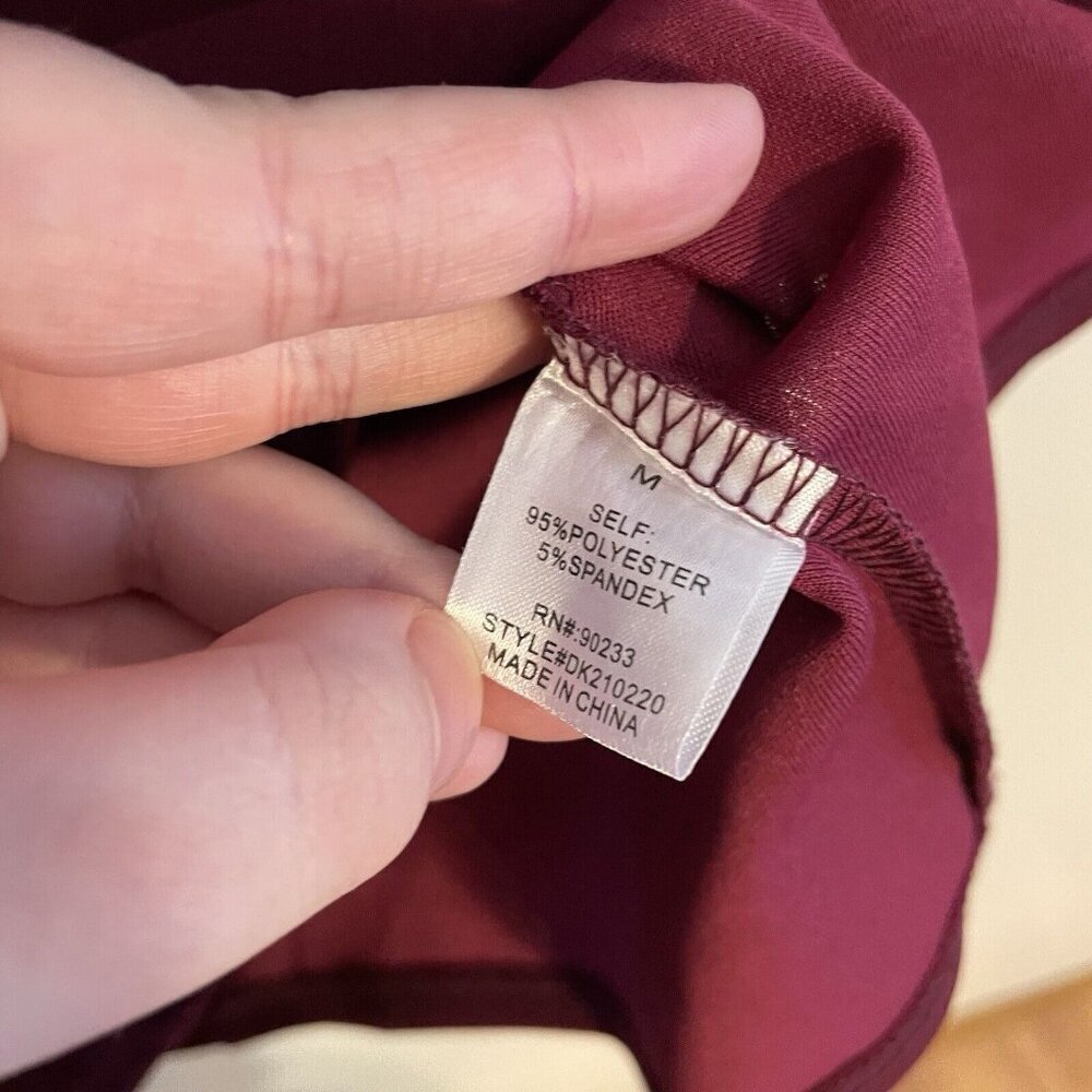 LA Hearts PacSun Women M Burgundy Y2K Square Neck Shirred Bodycon Mini Dress NWT - Picture 12 of 15